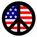 Square Sticker: U.S. Peace Symbol
